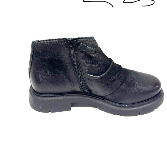 MIZ MOOZ LEATHER BOOTIE SIDE ZIPPER BLACK 37EU / 7US NEW # Z-25 - Picture 3 of 3